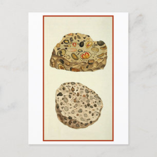 Quarzhaltige Puddingstone-Mineralogie-Illustration Postkarte