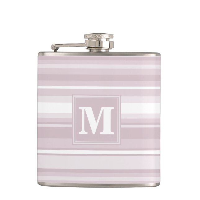 Quarzstreifen der Monogramm-Rose Flachmann (Vorderseite)