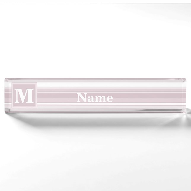 Quarzstreifen der Monogramm-Rose Namensplakette (Vorderseite)