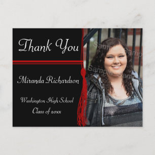 Quasten-rote u. schwarze ankündigungspostkarte