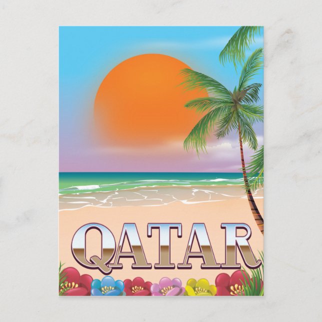 Quatar-Reiseplakat Postkarte (Vorderseite)