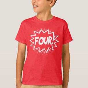 QUATRE ! 4ème T-shirt de logo de super héros de