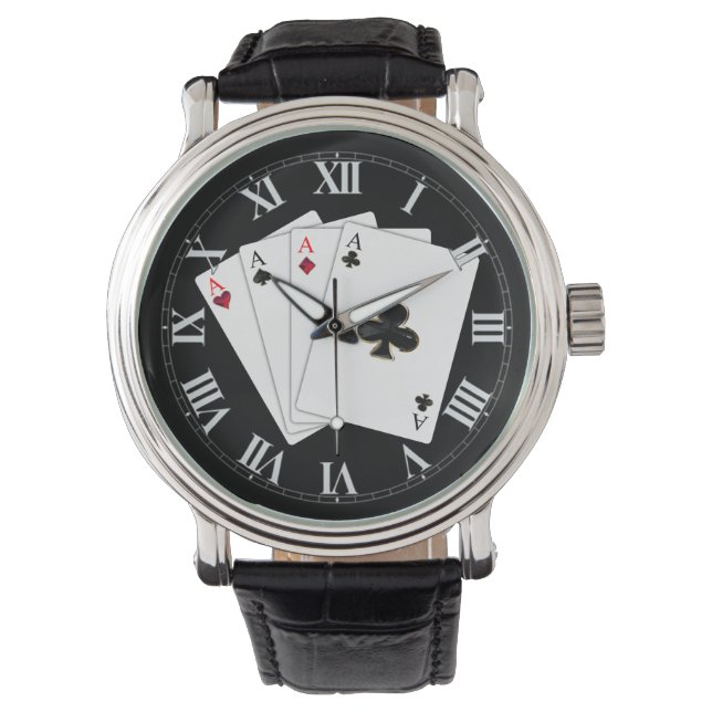 Quatre As Jouer Cartes Montre Poignée (devant)