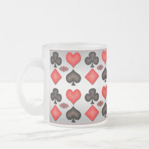 Quatre As Jouer Cartes Mug Arrière - plan Argent
