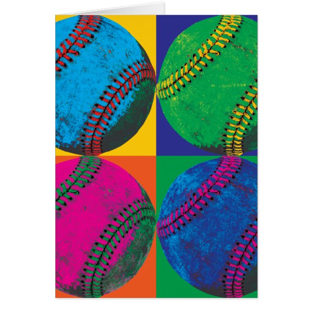 Quatre base-ball dans différentes couleurs (Devant)