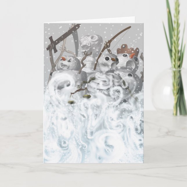 Quatre bonhommes de neige de la carte d'apocalypse (Devant)
