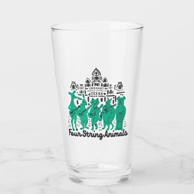 Quatre Chaînes Animaux Bande Pint Verre (Devant)