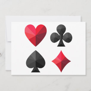Quatre combinaisons de cartes à jouer : coeurs, cl