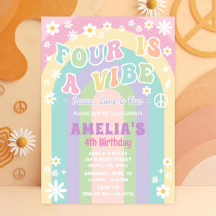 Quatre est une invitation à l'anniversaire vibe