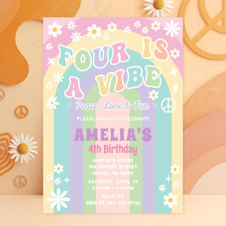 Quatre est une invitation à l'anniversaire vibe