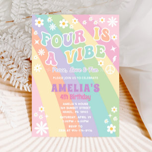 Quatre est une invitation à l'anniversaire vibe