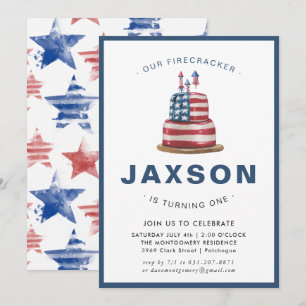 Quatre juillet Invitation à une fête d'anniversa