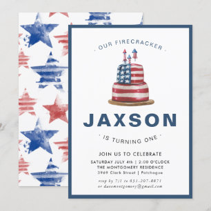 quatre juillet   Invitation de fête d'anniversaire