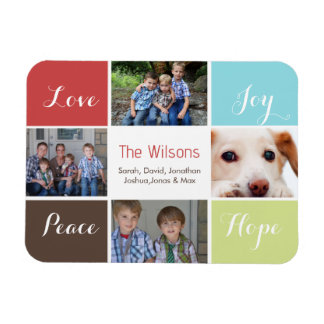 quatre photos collage magnets personnalisés