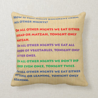 Quatre questions de la Pâque Coussin - anglais et 