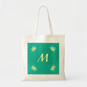 Quatre Roses Jaunes Vertes Turquoises Sacs Monogra