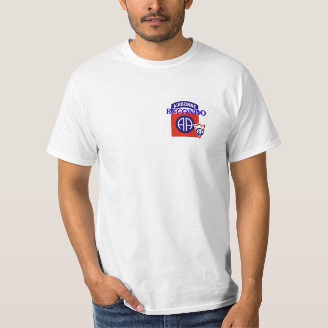 quatre-vingt-deuxième T-shirt aéroporté de blanc (Devant)