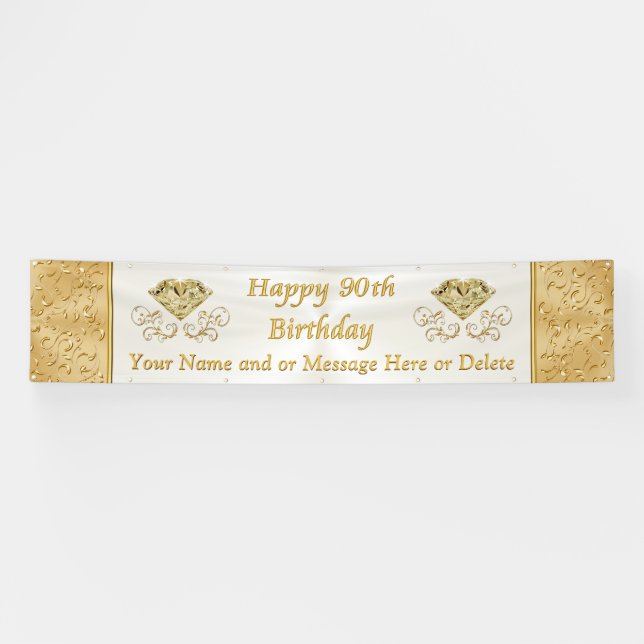 Quatre-vingt-dixième bannière heureuse (Horizontal)