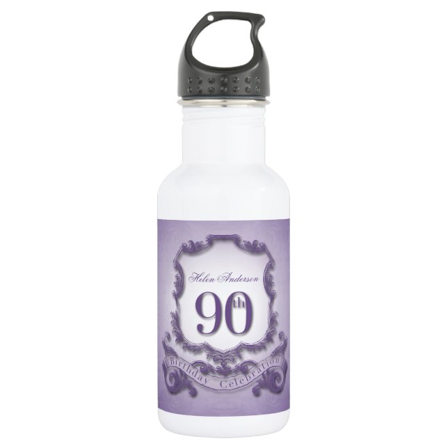 quatre-vingt-dixième Bouteille d'eau personnalisée (Devant)