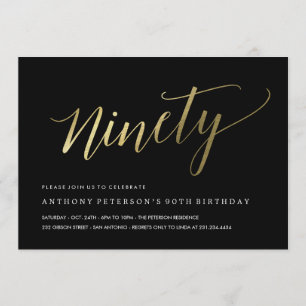 quatre-vingt-dixième Invitations d'anniversaire -