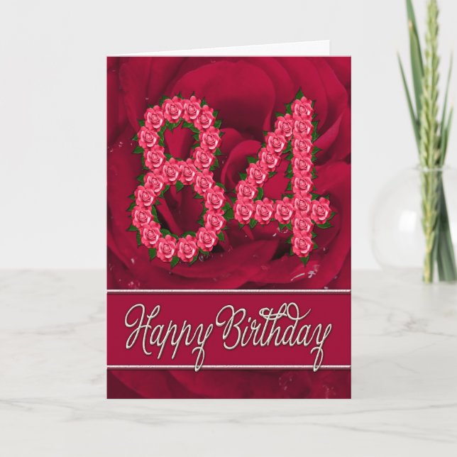 quatre-vingt-quatrième carte d'anniversaire avec (Devant)
