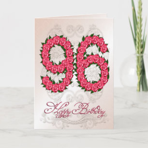 quatre-vingt-seizième carte d'anniversaire avec
