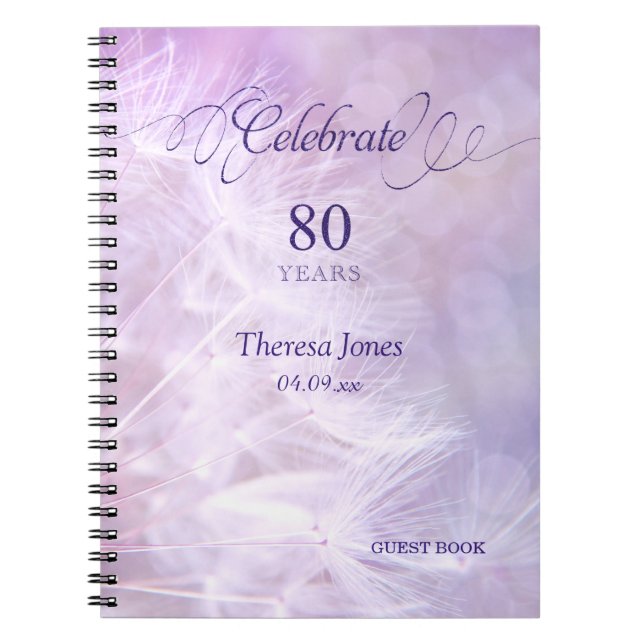 quatre-vingtième Carnet de livre d'invité de fête (Devant)