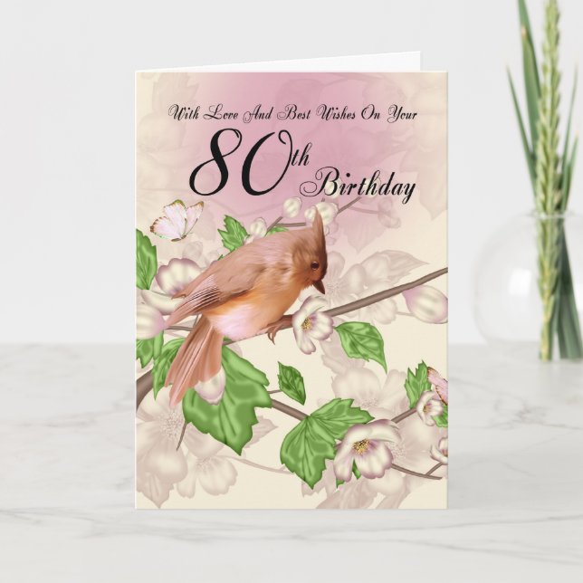 quatre-vingtième Carte d'anniversaire avec (Devant)