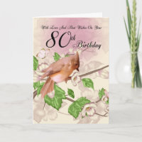 quatre-vingtième Carte d'anniversaire avec