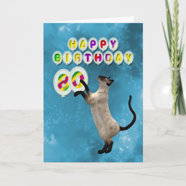 quatre-vingtième Carte d'anniversaire avec les (Devant)