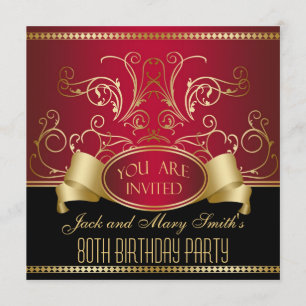 Quatre-vingtième invitation customisée de fête