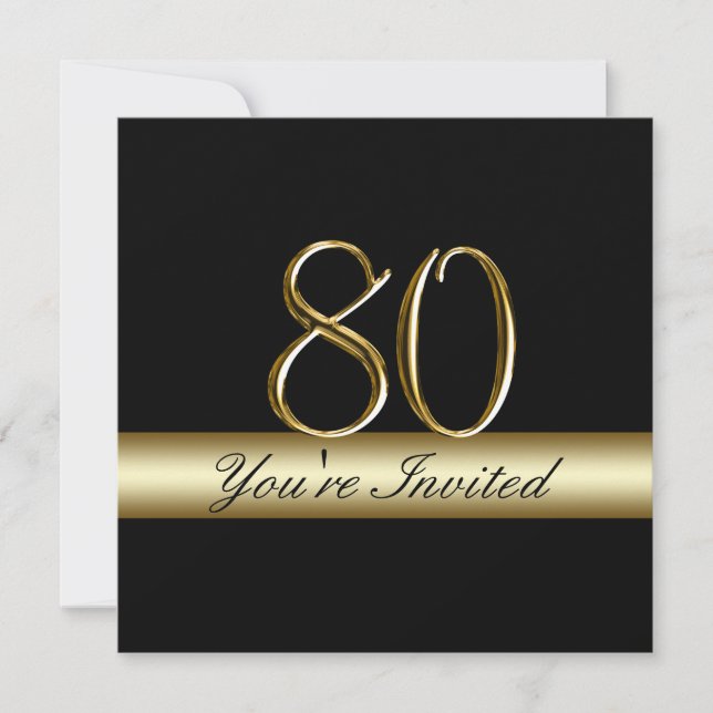 Quatre-vingtième invitations d'anniversaire en (Devant)