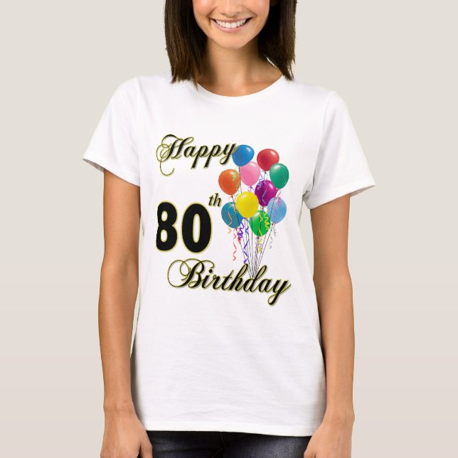 Quatre-vingtième T-shirt heureux d'anniversaire (Devant)