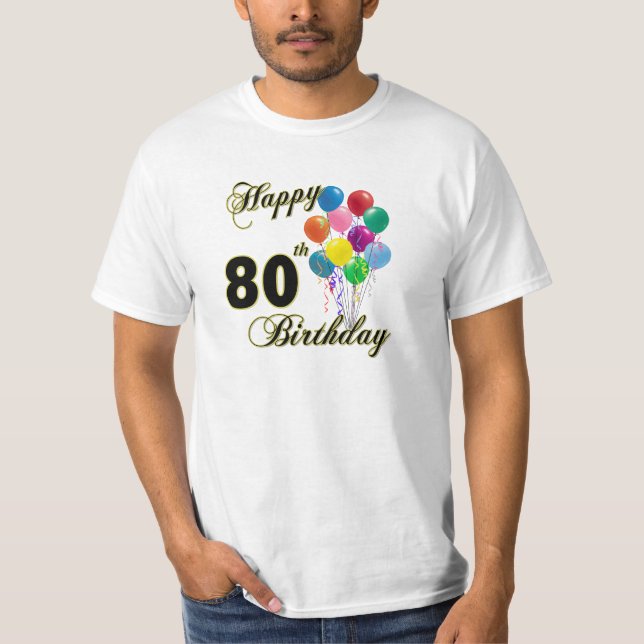Quatre-vingtième T-shirt heureux d'anniversaire (Devant)