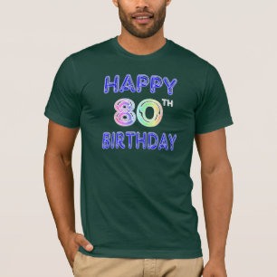 Quatre-vingtième T-shirt heureux d'anniversaire