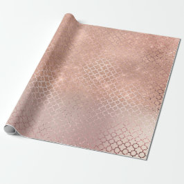 Quatrefoil Bride 16. Rose Gold Blush Bridal Park Geschenkpapier