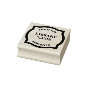 Quatrefoil Buch-Platte - Bibliothek Gummistempel