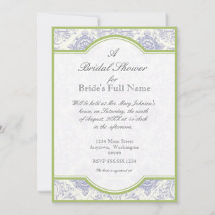 Quatrefoil Delft Blue Iris - Invitation Fête de l'