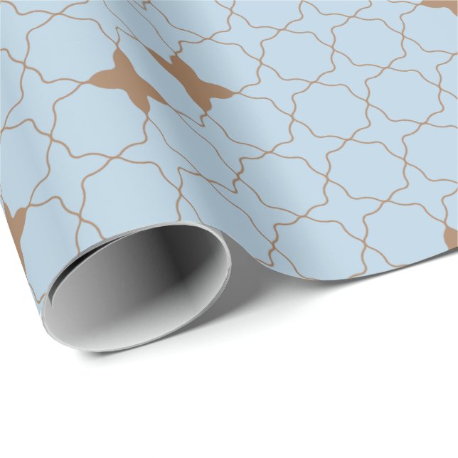 Quatrefoil Geometric Pattern Wrapping Paper Geschenkpapier (Rolleneckpunkt)