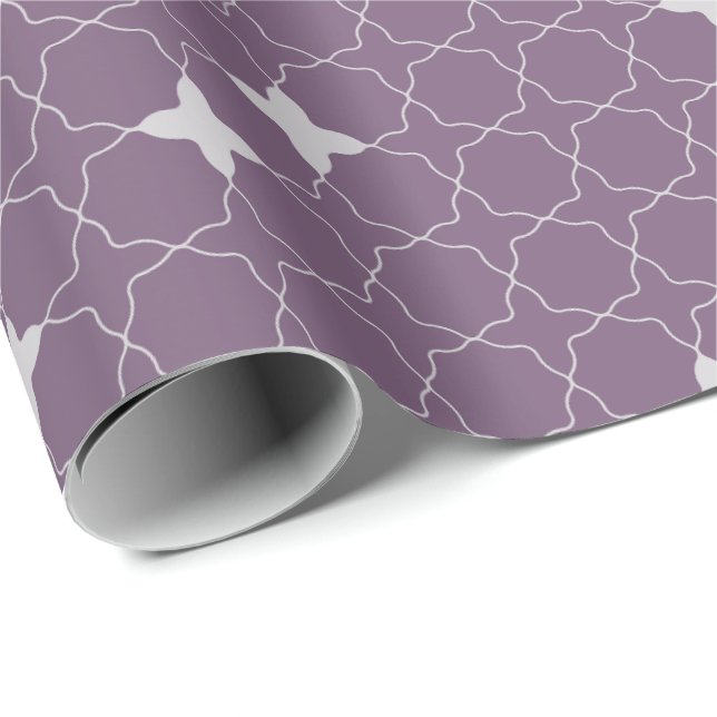 Quatrefoil Geometric Pattern Wrapping Paper Geschenkpapier (Rolleneckpunkt)