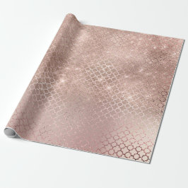 Quatrefoil Glam Pink Rose Gold Blush Bridpark Geschenkpapier