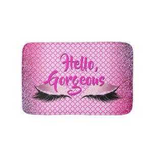 Quatrefoil hallo herrliches Make-upGirly Rosa Badematte