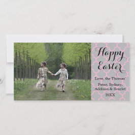 Quatrefoil Happy Osterfoto Karte