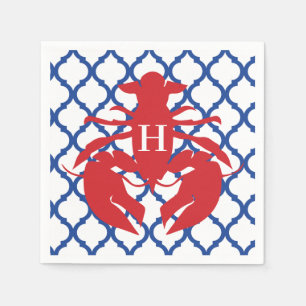 Quatrefoil Humster Monogram Party Napkins Serviette