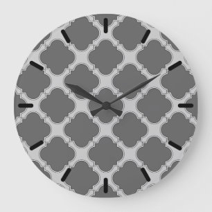 Quatrefoil in den Schatten des Graus Große Wanduhr