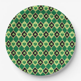 Quatrefoil irische Kleeblatt Pappteller