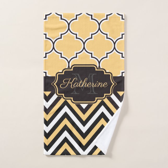 Quatrefoil jaune (Serviette à main)