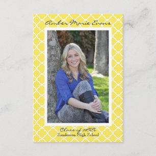 Quatrefoil jaune - 3x5 Faire-part de graduation