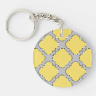 Quatrefoil jaune et gris