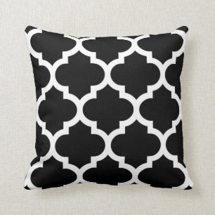 Quatrefoil Kissen in Schwarzweiss